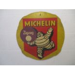 A Michelin "Zigzag" hardboard advertising garage sign - height 63cm