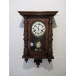 A Vienna style wall clock with two keys