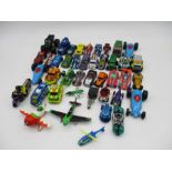 A collection of die-cast vehicles including Hot Wheels, Real Toy, HTI Toys etc