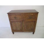 A Georgian mahogany secretaire, with cupboard under, length 107cm, height 105cm.