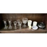 A collection of antique china and glassware