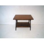 An Edwardian oak rectangular occasional table.