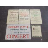 A collection of five vintage posters including The Oxford Philharmonic Orchestra (Town Hall,