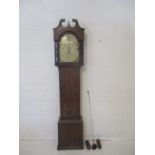An oak long case clock, dial marked with Roper, Oakhill