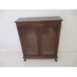 A mid century mahogany glazed display cabinet, length 76cm, height 93cm.