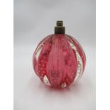 A Murano ruby red table lamp - no fittings