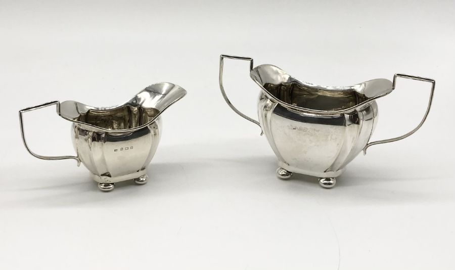 An Edwardian three piece silver Batchelors tea set, total weight 510g - Image 4 of 4