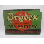 A vintage Drydex The Supreme Dry Battery tin plate advertising sign - height 44cm, width 63cm