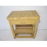 A Stow Green modern butchers block, with single drawer, length 77cm, height 83cm.