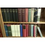 A collection of war themed literature over two shelves mainly focusing on the life and writings of