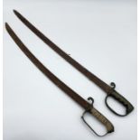 Two brass handled swords A/F