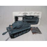 Two unboxed C.D.L Toys radio control Armoured Corps Tiger Tanks - no controllers