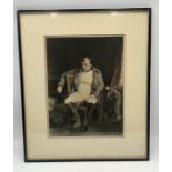 A framed print of 'Napoleon at Fontainebleau' by Paul Delaroche (1797- 1856)