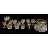 A collection of cut glass including six Waterford crystal sundae dishes, Webb Corbett, Edinburgh