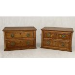 A pair of Edwardian oak dressing table drawers