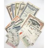 A collection of bonds, mortgages and debentures from the early 20th century including The Algoma