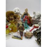 An assortment of vintage toys including Disney etc