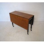 A Victorian mahogany drop leaf table, with turned legs.