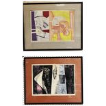 Two Alistair Grant Ltd edition lithographs "Mauve and Orange Hearts (10/50) and "Nude in