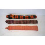 Three retro draft excluders in the form of snakes circa 1970's