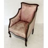An inlaid Edwardian salon style chair