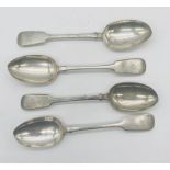 A set of four Exeter silver serving spoons- Exeter 1856, total weight 290.5g