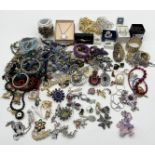 A collection of various costume jewellery with some silver including Butler & Wilson, Kirks Folly