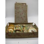 A Bavarian boxed porcelain child's tea set, each piece depicting a dog