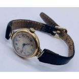 A ladies 9ct gold wristwatch
