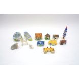 A small quantity of ceramics, including miniature animals and cottages, some of local interest -