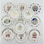 Twelve Spode Christmas plates from 1970-1981
