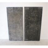 Two marble slabs, largest dimensions 107cm x 51cm.