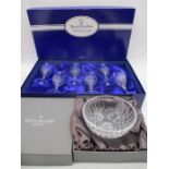 A boxed Waterford crystal bowl along with a set of six Royal Doulton "Juliette" pattern wine