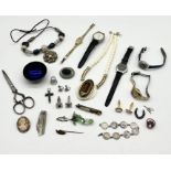 A collection of costume jewellery, watches etc.