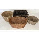 Four various sized wicker baskets