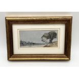 A small signed watercolour by Michael Morgan from the artist's personal collection 12.5cm x 5.
