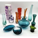 A collection of art glass including BodaNova, Murano etc.