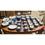 A large quantity of Langley/Denby Chatsworth pattern dinner ware including teapot, coffee pot,