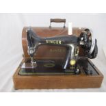 A vintage Singer 99K sewing machine