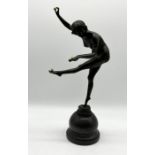 "The Juggler" A bronze Art Deco style figure after Claire Jeanne Roberte Colinet (1880-1950) bearing