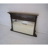 An Edwardian inlaid mahogany wall hanging overmantle mirror, length 120cm, height 93cm.