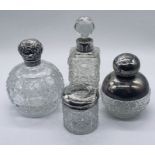 Various hallmarked silver perfume/scent bottles etc some A/F