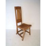 A Japanese style rustic wooden chair.