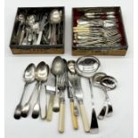 A collection of various silver plated cutlery