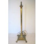 A Corinthian column brass standard lamp