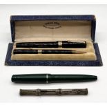 An Osmiroid 65 fountain pen, Swan Visofil pen set etc.