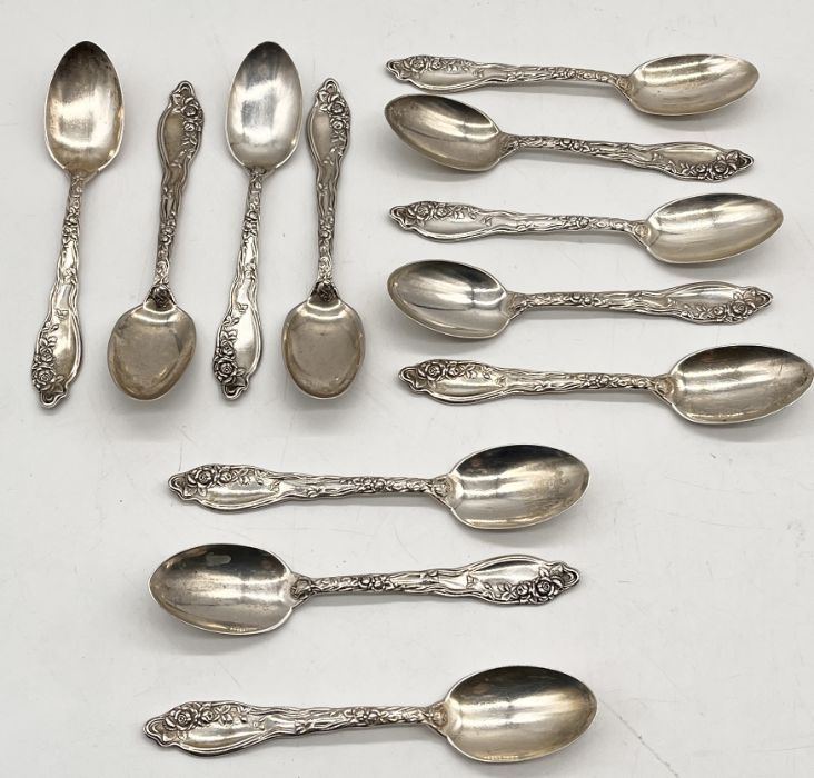 A collection of Sterling and hallmarked silver cutlery, total weight 379.3g - Bild 2 aus 2