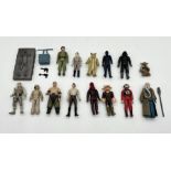 A collection of loose star wars figures mainly 80's including Princess Leia, TIE Fighter Pilot,