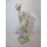 A Classical style stone statue of a semi-nude lady- height approximately 90cm