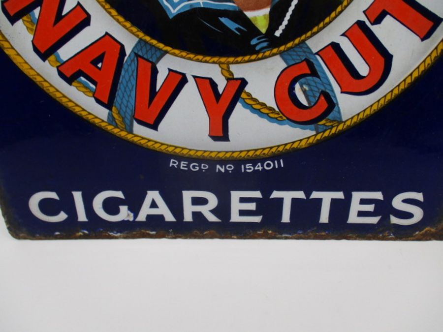 A Player's Navy Cut Cigarettes double sided enamelled sign - height 51cm, wide 42cm - Bild 4 aus 9